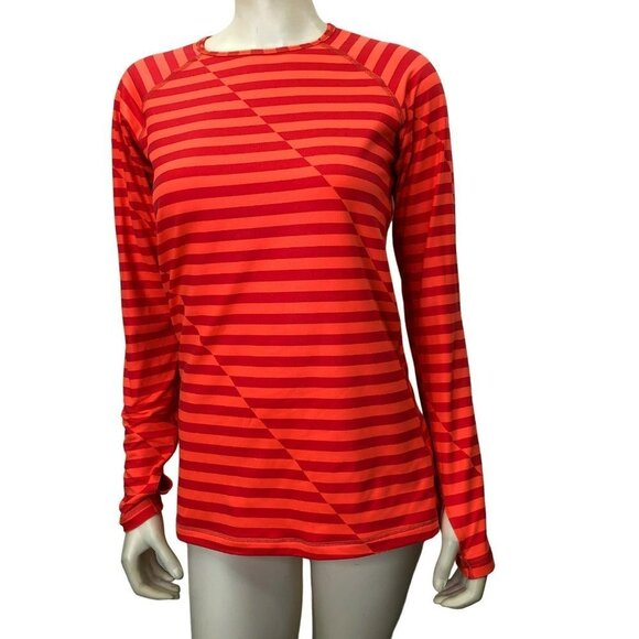 NIKE‎ PRO FITTED DRI FIT FITTED LONG SLEEVE STRIPED TOP  LG - Picture 1 of 6